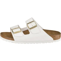 Birkenstock Damen Pantoletten Sandalen Arizona Pantolette Gemütlich Puschen Nubukleder Uni Pantoletten - Weiß Modell 1 -Birkenstock 10426209 03