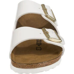 Birkenstock Damen Pantoletten Sandalen Arizona Pantolette Gemütlich Puschen Nubukleder Uni Pantoletten - Weiß Modell 1 -Birkenstock 10426209 04