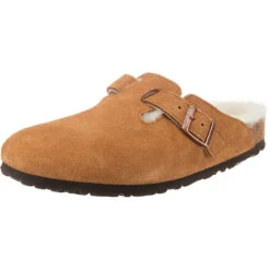Birkenstock Boston Shearling Veloursleder Clogs Schmal