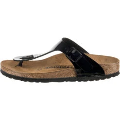 Birkenstock Gizeh Birkoflor Lacksynthetik Zehentrenner Schmal - Schwarz -Birkenstock 11441325 03