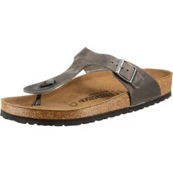 Birkenstock Schuhe Gizeh Geöltes Nubukleder Normal Zehentrenner - Grau