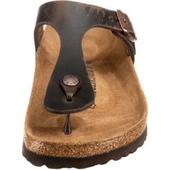 Birkenstock Gizeh Nubukleder Geölt Zehentrenner Schmal - Braun -Birkenstock 12652055 04