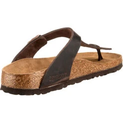 Birkenstock Gizeh Nubukleder Geölt Zehentrenner Schmal - Braun -Birkenstock 12652055 05