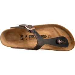 Birkenstock Gizeh Nubukleder Geölt Zehentrenner Schmal - Braun -Birkenstock 12652055 06
