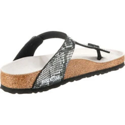 Birkenstock Gizeh Python Textil Komfort-Pantoletten Weit - Schwarz/weiß -Birkenstock 15007707 05