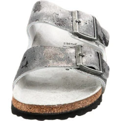 Birkenstock Arizona Bs Veloursleder Pantoletten Schmal - Silber -Birkenstock 15283518 04