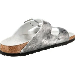 Birkenstock Arizona Bs Veloursleder Pantoletten Schmal - Silber -Birkenstock 15283518 05