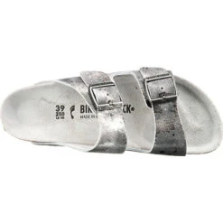 Birkenstock Arizona Bs Veloursleder Pantoletten Schmal - Silber -Birkenstock 15283518 06