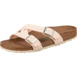 Birkenstock Yao Brushed Veg Komfort-Pantoletten Schmal - Rosa