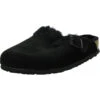 Birkenstock Boston Fell Pantoletten Normal - Schwarz