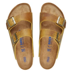 Birkenstock Unisex Sandale Arizona - Nubukleder Geölt, Riemen, Weichfußbett, Schmal Pantoletten - Braun -Birkenstock 19696408 03