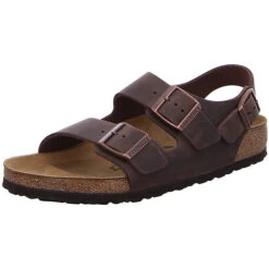 Birkenstock Milano Geöltes Nubukleder Normal Sandale Unisex Erwachsene Klassische Sandalen - Braun