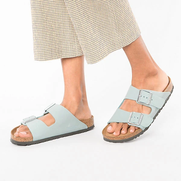 Birkenstock Arizona Weichbettung Nubukleder Pantoletten Schmal 4 Birkenstock Arizona Weichbettung Nubukleder Pantoletten Schmal – Bild 2