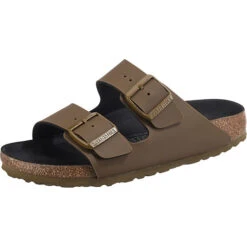 Birkenstock Arizona Birko-flor Icons Pantoletten Schmal - Khaki