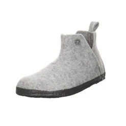 Birkenstock Damen Hausschuhe Slipper Andermatt Hüttenschuh Gemütlich Puschen Textil Uni Hausschuhe - Hellgrau