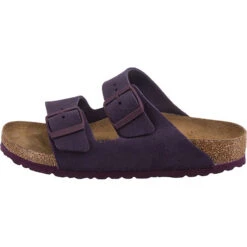 Birkenstock Arizona Weichbettung Veloursleder Pantoletten Schmal - Weinrot -Birkenstock 24681429 03
