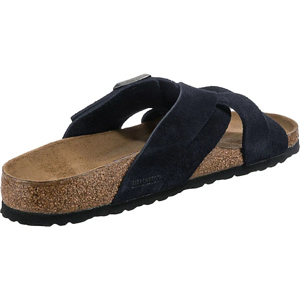 Birkenstock Lugano Velourlsleder Weichbettung Pantoletten Normal - Dunkelblau 6 Birkenstock Lugano Velourlsleder Weichbettung Pantoletten Normal - Dunkelblau – Bild 4