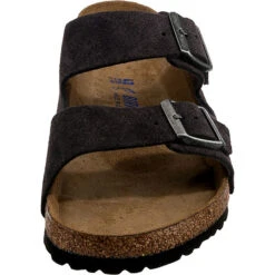 Birkenstock Arizona Veloursleder Weichbettung Pantoletten Normal - Dunkelgrau -Birkenstock 24681662 04