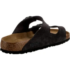 Birkenstock Arizona Veloursleder Weichbettung Pantoletten Normal - Dunkelgrau -Birkenstock 24681662 05
