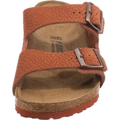 Birkenstock Arizona Nubukleder Pantoletten Normal - Braun/orange -Birkenstock 24681845 04