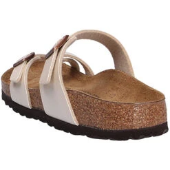 Birkenstock Damen Tieffußbett Pantolette Komfort-Pantoletten - Beige -Birkenstock 24767005 03