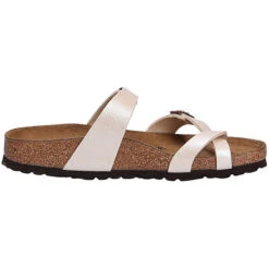 Birkenstock Damen Tieffußbett Pantolette Komfort-Pantoletten - Beige -Birkenstock 24767005 05