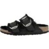Birkenstock Arizona Big Buckle Lammfell Geöltes Nubukleder Schmal Sandale Damen Klassische Sandalen - Schwarz -Birkenstock 27805475 01