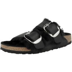 Birkenstock Arizona Big Buckle Lammfell Geöltes Nubukleder Schmal Sandale Damen Klassische Sandalen - Schwarz 10 Birkenstock Arizona Big Buckle Lammfell Geöltes Nubukleder Schmal Sandale Damen Klassische Sandalen - Schwarz -Birkenstock 27805475 04