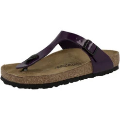 Birkenstock Gizeh Birko-Flor Lack Normal Zehensandale Damen Zehentrenner - Lila -Birkenstock 28209033 04