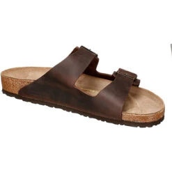 Birkenstock Arizona Nubukleder Geölt Pantoletten Normal - Dunkelbraun -Birkenstock 3051259 05