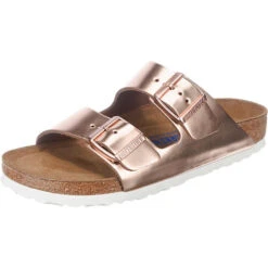 Birkenstock Arizona Nubukleder Weichbettung Pantoletten Schmal