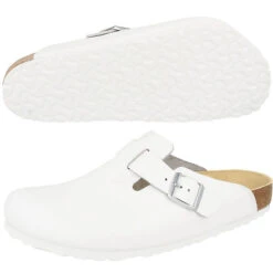 Birkenstock Boston Naturleder Schmal Clogs Unisex Erwachsene Clogs - Weiß -Birkenstock 7421064 04
