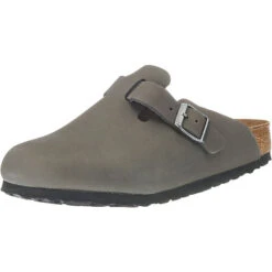 Birkenstock 8 Birkenstock Boston Weichbettung Weit Geschlossene Hausschuhe - Grau/anthrazit